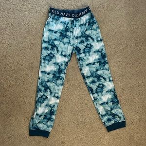 Old navy blue and white PJ pants